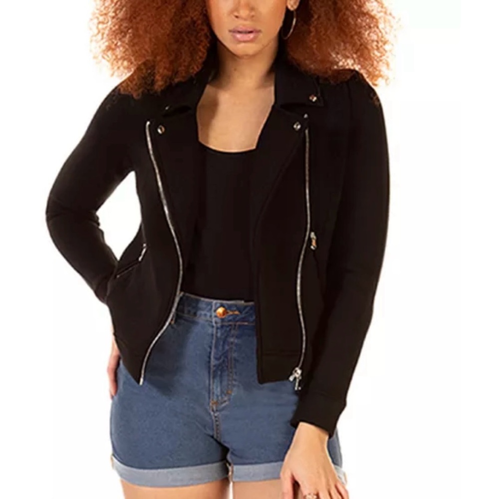 BLACK TAPE
Stretch-Knit Moto Jacket